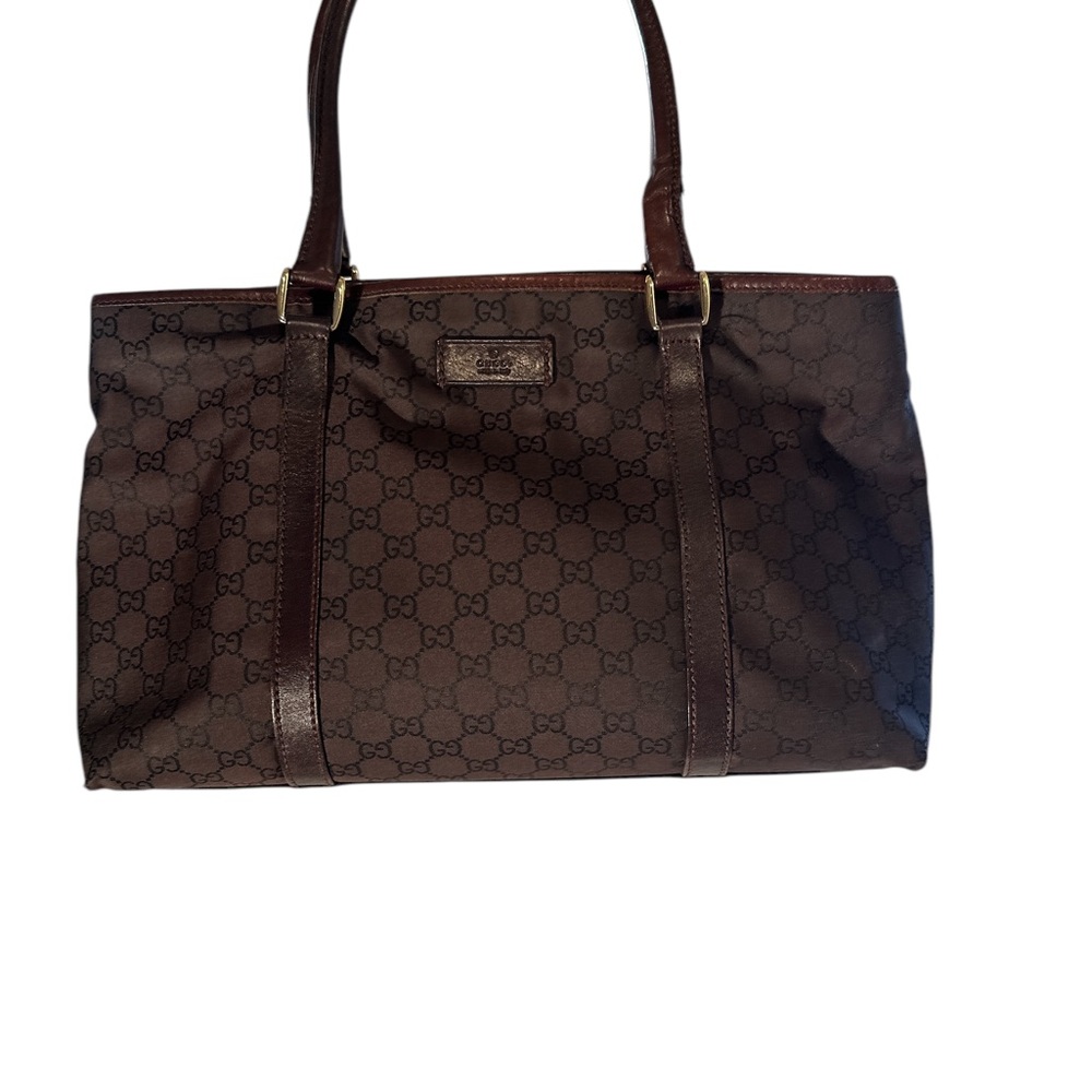 Authentic Gucci Brown Monogram Shoulder Bag